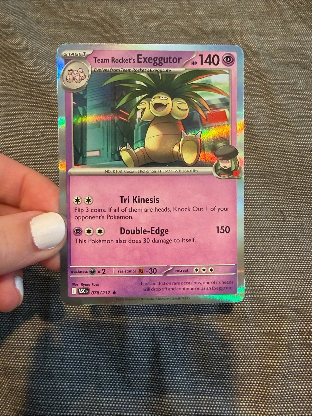 Team Rocket's Exeggutor Holo Pokemon Card